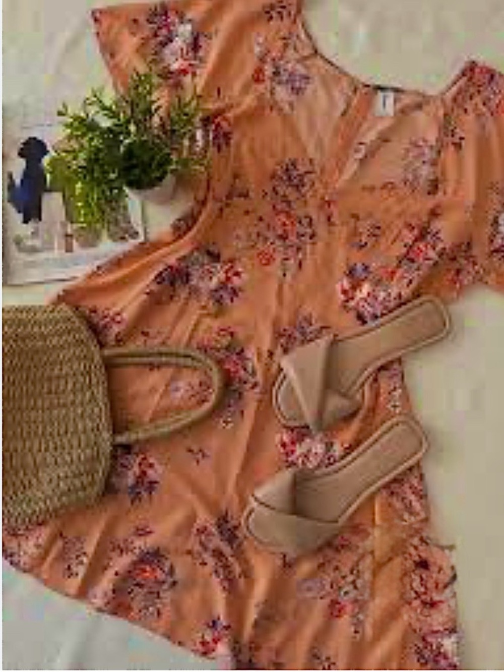 Abound Peach Floral Summer Dress